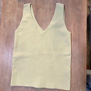 All:row V-Neck Ribbed Tank Top in light green